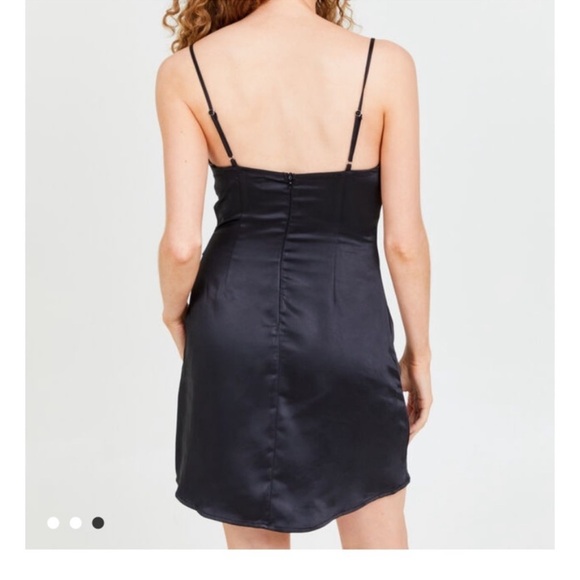 Altar’d State Ulissa Black Satin Mini Dress - Picture 2 of 2